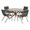 Armen Living Sachi and Nabila Outdoor 5 Piece Light Eucalyptus and Concrete Dining Set 840254333383 - alternate 1